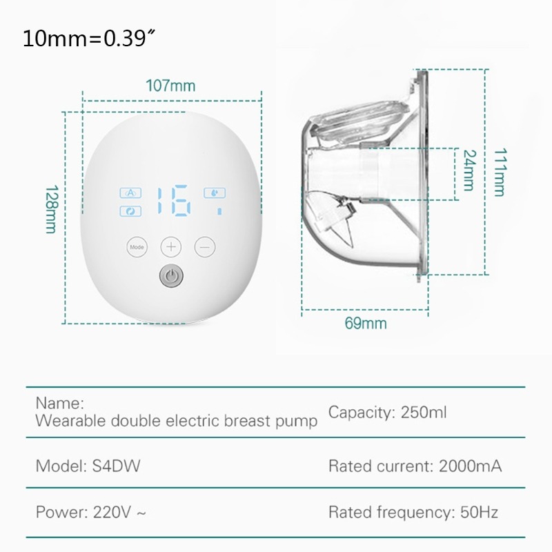 electric breast pump double silent wearable automatic milker usb rechargeable hands free milk extractor baby breastfeeding parts 5